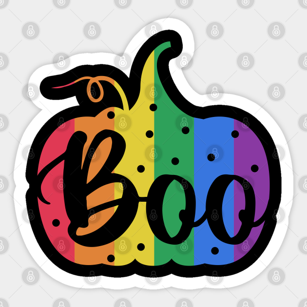 LGBTQ Halloween Gay Pride Flag Pumpkin Lgbtq Sticker TeePublic